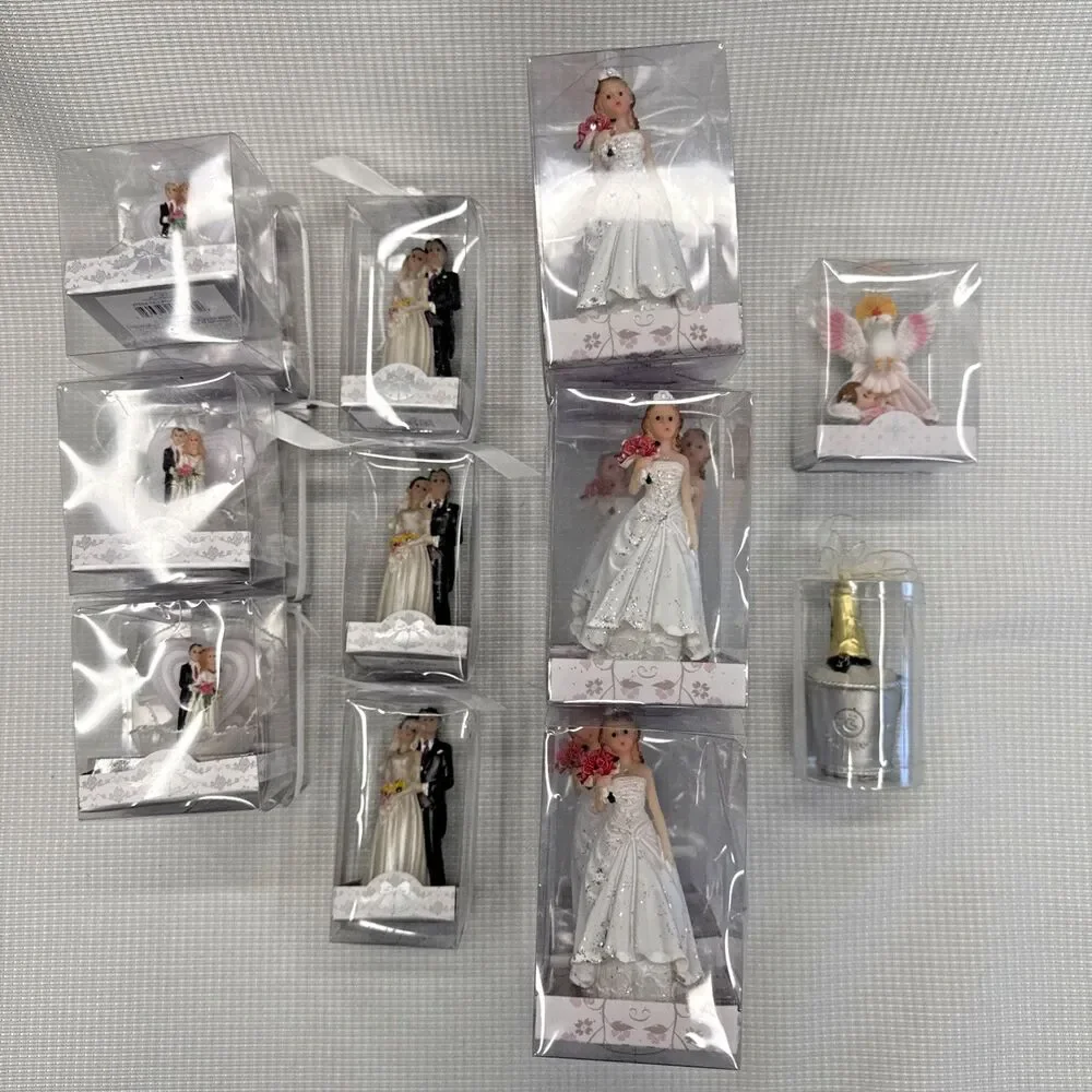 Lot of 20 Keepsake Wedding Cake Cupcake Toppers Poly Resin Mega Favors - NIB